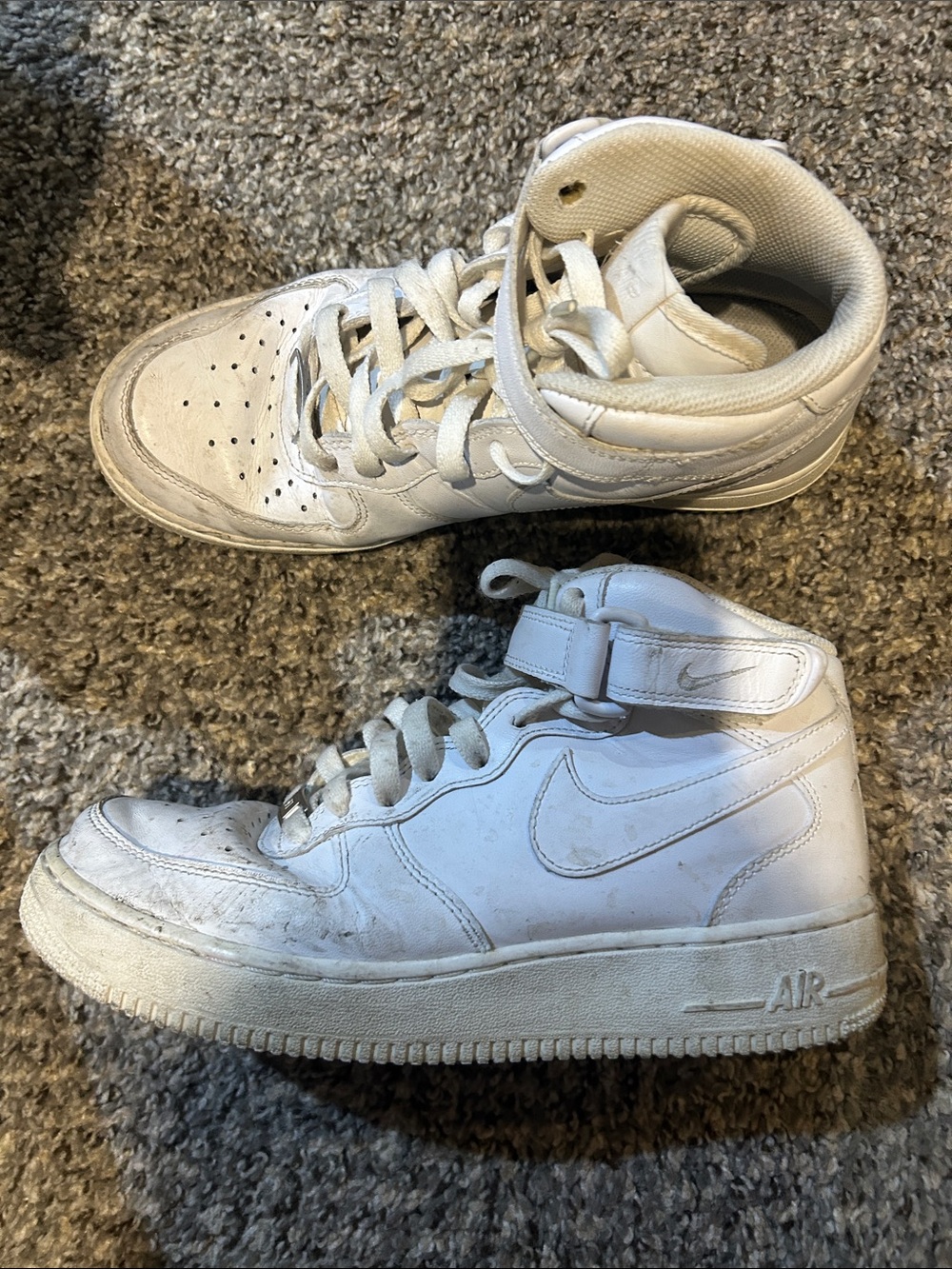 Nike White High-Top Sneakers with Ankle Strap